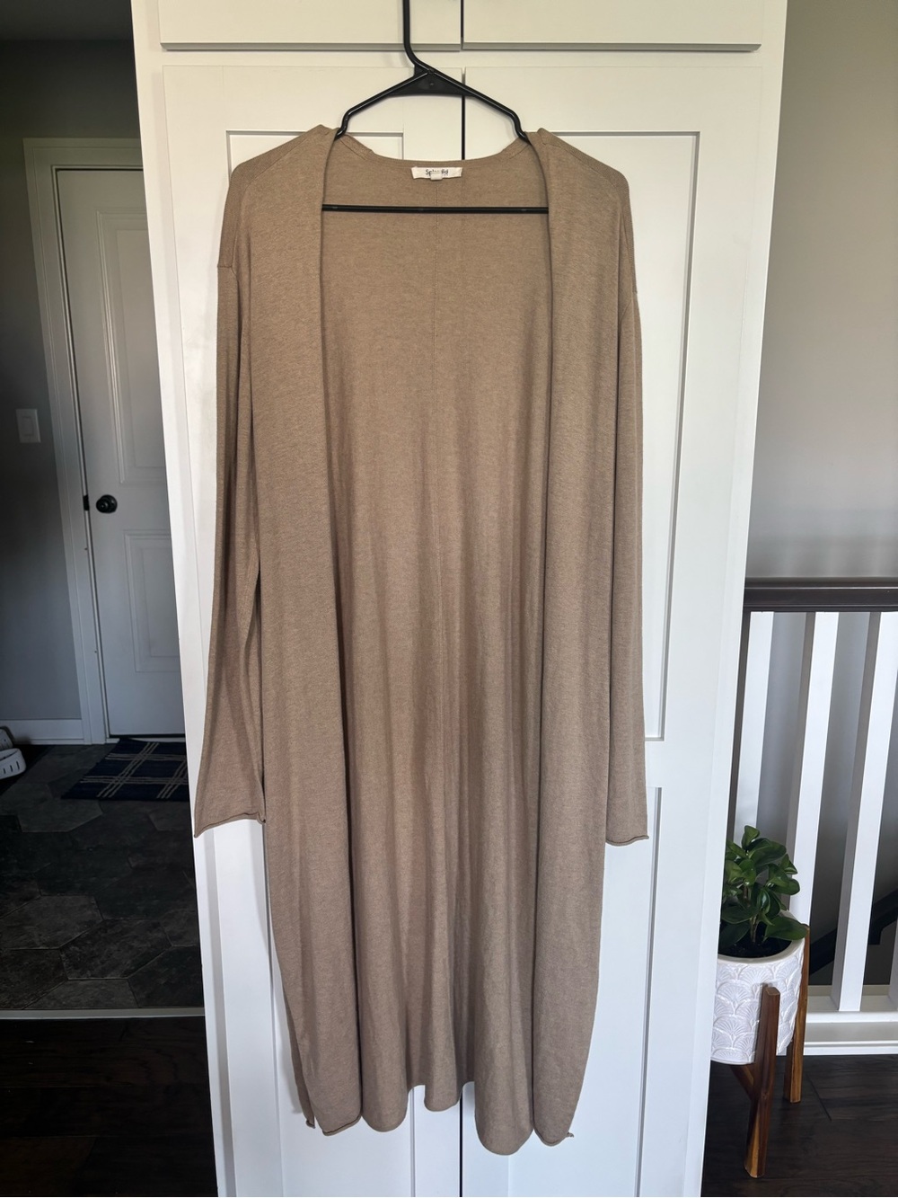 Splendid XL Cotton‎ & Silk Tan Full Length Cardigan